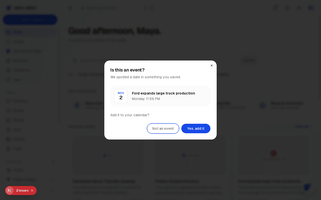 The Ask popup open in the corner of the dashboard